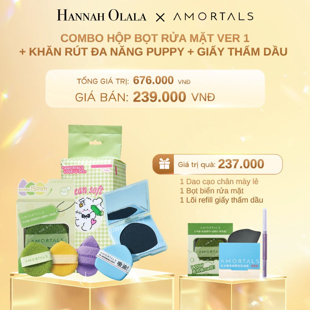  DEAL 9: COMBO HỘP BỌT RỬA MẶT VER 1 + KHĂN RÚT ĐA NĂNG PUPPY + GIẤY THẤM DẦU 