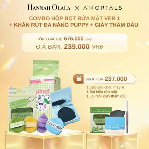  DEAL 9: COMBO HỘP BỌT RỬA MẶT VER 1 + KHĂN RÚT ĐA NĂNG PUPPY + GIẤY THẤM DẦU 