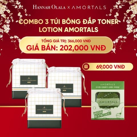  DEAL 6: COMBO 3 TÚI BÔNG ĐẮP TONER LOTION AMORTALS 