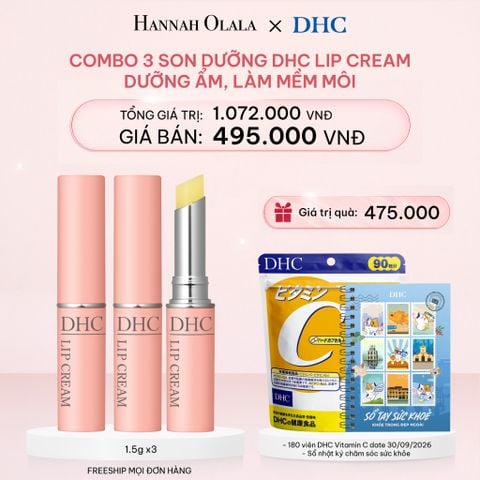  E689_DEAL 9: COMBO 3 SON DƯỠNG DHC LIP CREAM DƯỠNG ẨM, LÀM MỀM MÔI 