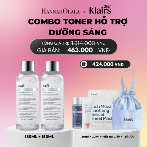  COMBO 2 PCS DEAR, KLAIRS NƯỚC HOA HỒNG FRESHLY JUICED VITAMIN ESSENCE TONER 180ML (IP04)_ A1846 