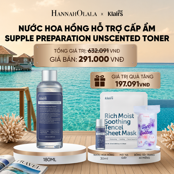  DEAR, KLAIRS NƯỚC HOA HỒNG SUPPLE PREPARATION UNSCENTED TONER 180ML_ D133 