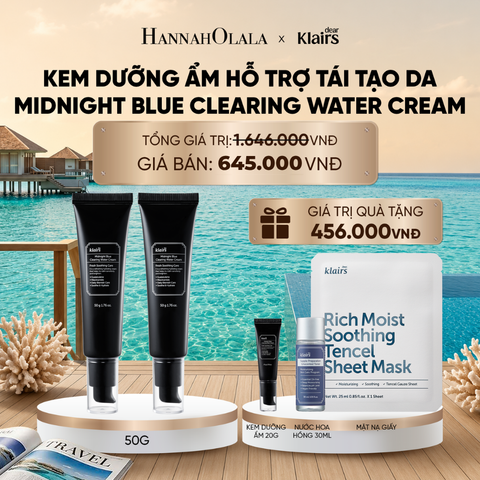  COMBO 2 DEAR KLAIRS KEM DƯỠNG DA MIDNIGHT BLUE CLEARING WATER CREAM 50G 