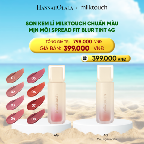  A1928_DEAL 1 - SON KEM LÌ MILKTOUCH MỊN MÔI SPREAD FIT BLUR TINT 4G (TẶNG 1 SON KEM LÌ MÀU NGẪU NHIÊN) 