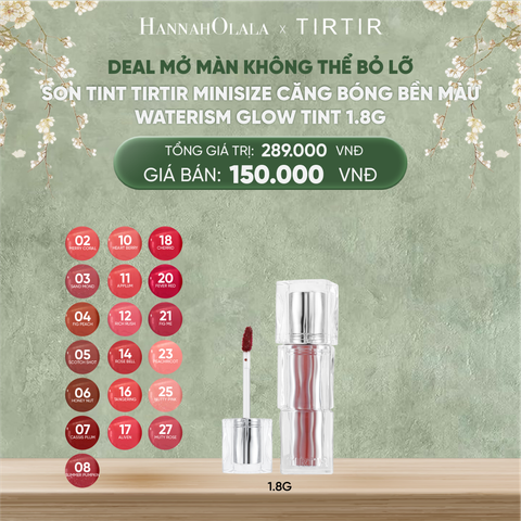  DEAL 6 - SON TINT TIRTIR MINISIZE CĂNG BÓNG BỀN MÀU WATERISM GLOW TINT 1.8G 