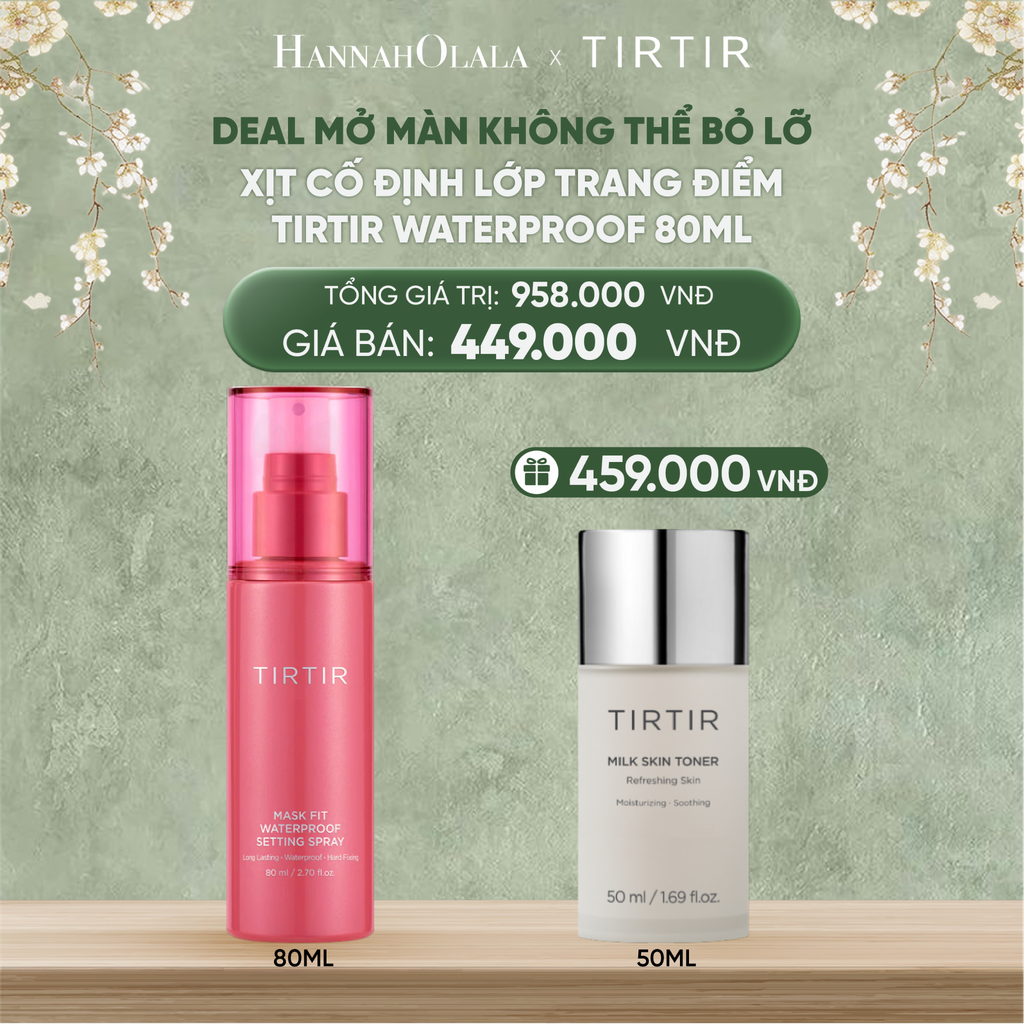  DEAL 7 - XỊT CỐ ĐỊNH LỚP TRANG ĐIỂM TIRTIR WATERPROOF 80ML 