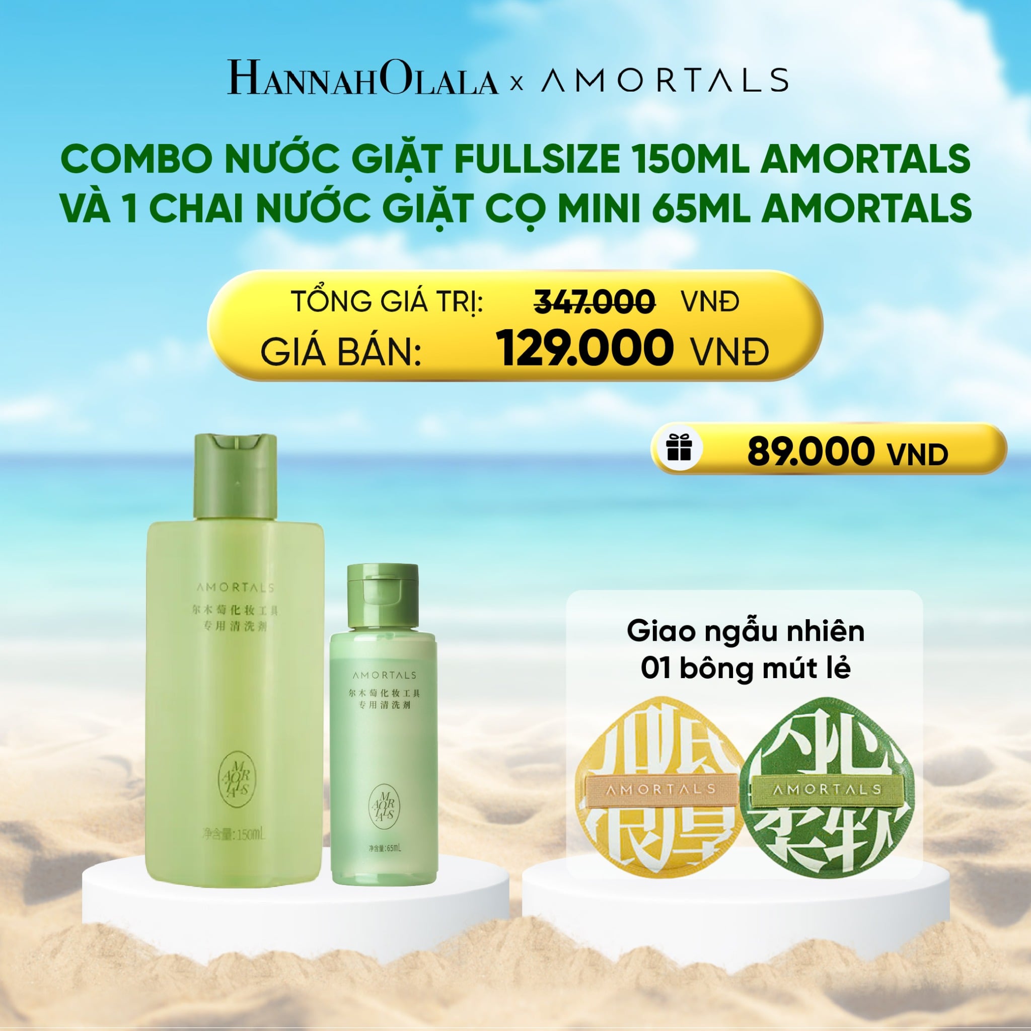 Combo Nước Giặt Amortals 150ml và 65ml