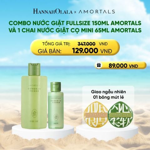  DEAL 4: COMBO NƯỚC GIẶT FULLSIZE 150ML AMORTALS VÀ 1 CHAI NƯỚC GIẶT CỌ MINI 65ML AMORTALS 