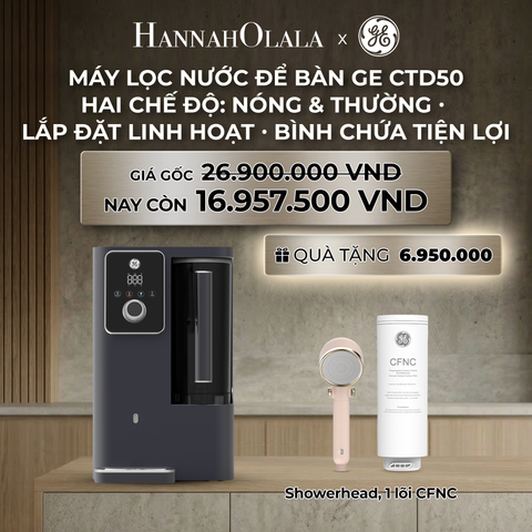  DEAL 1: MÁY LỌC NƯỚC ĐỂ BÀN GE CTD50 - HAI CHẾ ĐỘ: NÓNG & THƯỜNG · LẮP ĐẶT LINH HOẠT · BÌNH CHỨA TIỆN LỢI 
