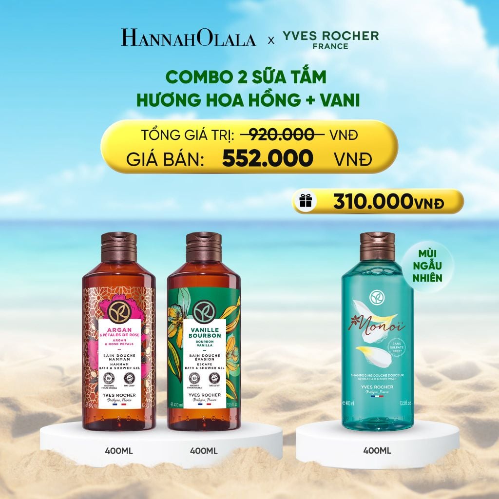  DEAL 3: COMBO 2 SỮA TẮM HƯƠNG HOA HỒNG + VANI 