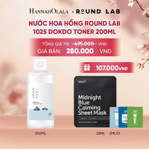  NƯỚC HOA HỒNG ROUND LAB 1025 DOKDO TONER 200ML BỔ SUNG ĐỘ ẨM LÀM DỊU DA - A533 
