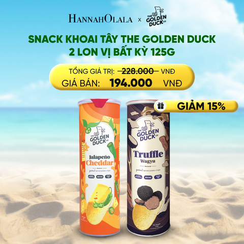  DEAL 2: SNACK KHOAI TÂY GOLDEN DUCK SINGAPORE 6 LON TẶNG 2 LON, 5 VỊ 