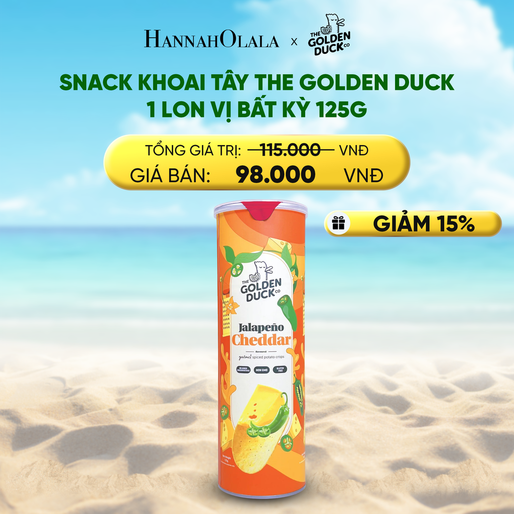  DEAL 2: SNACK KHOAI TÂY GOLDEN DUCK SINGAPORE 6 LON TẶNG 2 LON, 5 VỊ 