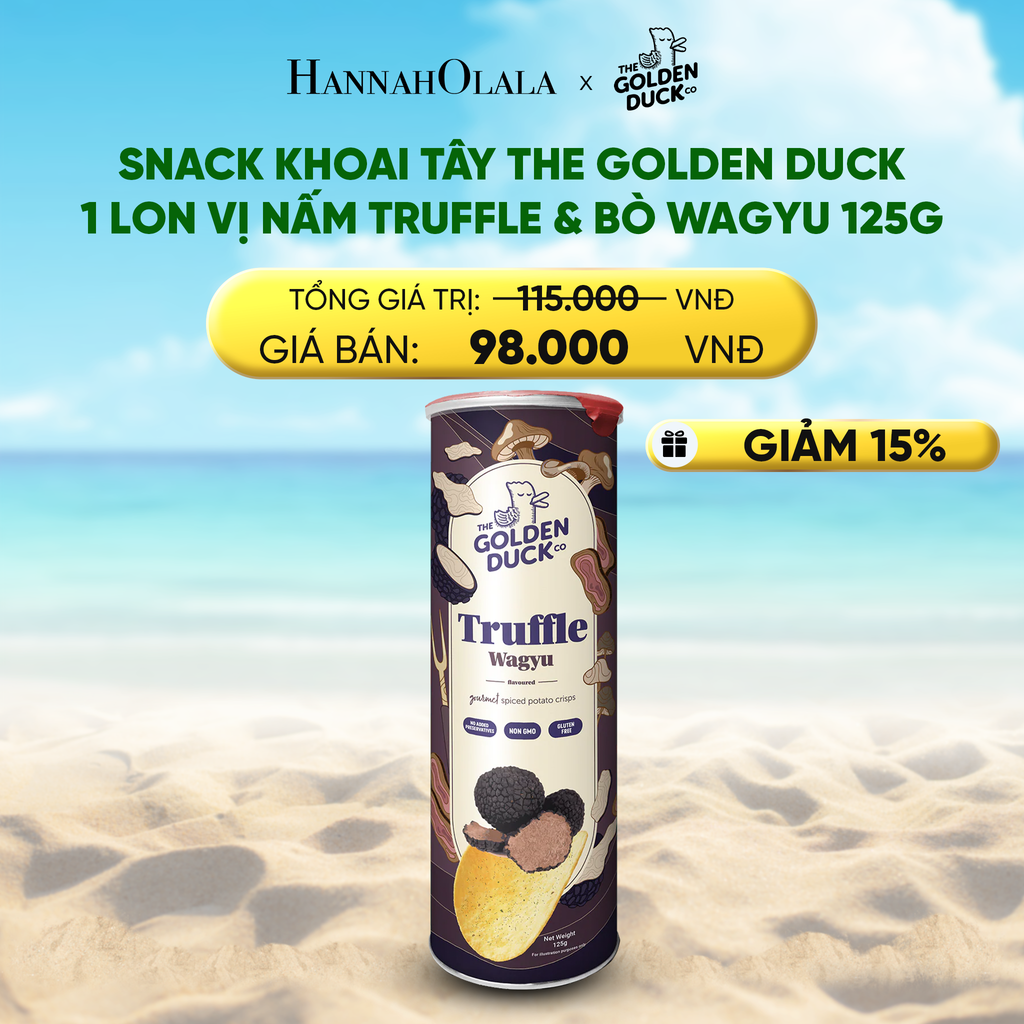  DEAL 2: SNACK KHOAI TÂY GOLDEN DUCK SINGAPORE 6 LON TẶNG 2 LON, 5 VỊ 