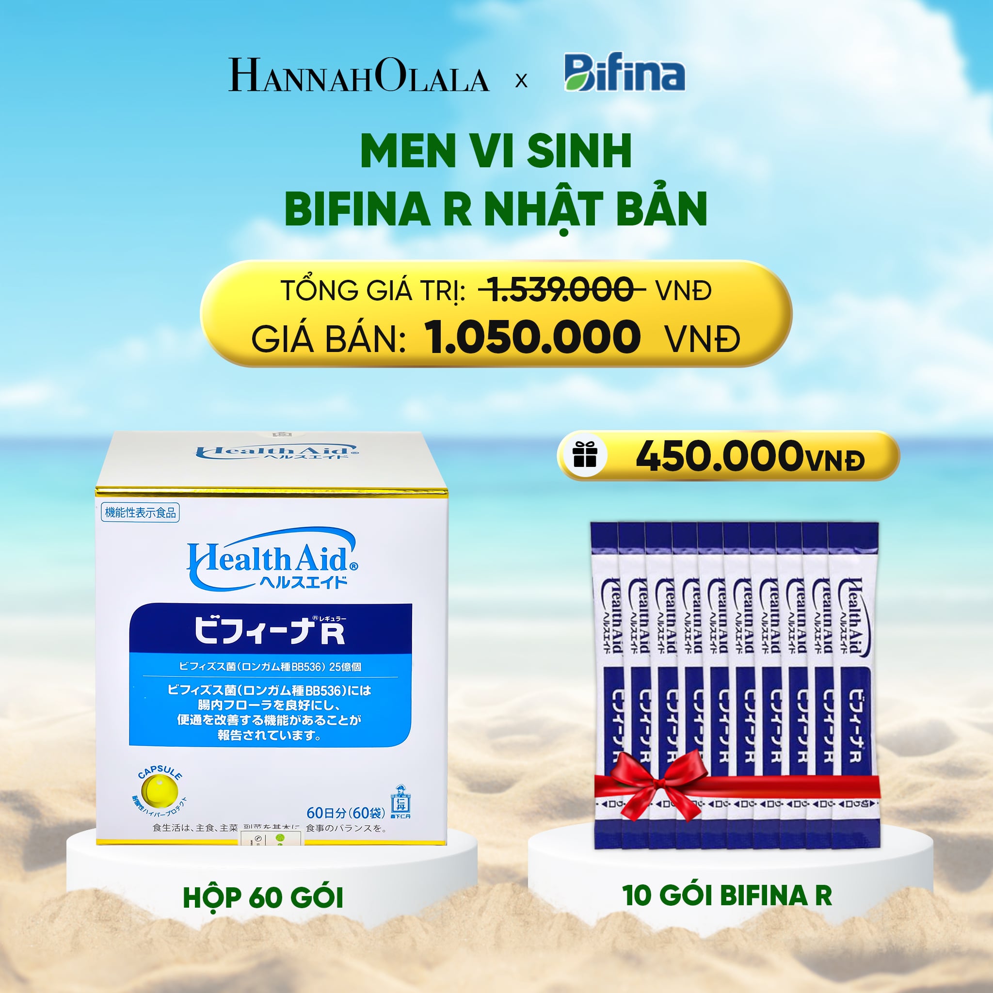 A1595_deal 4: men vi sinh bifina r - hộp 60 gói