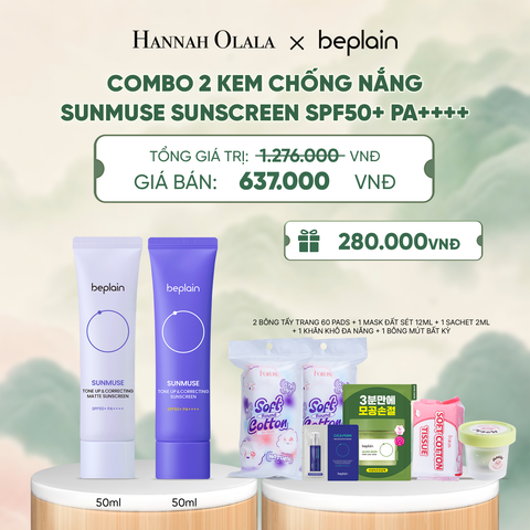  COMBO 2 KCN: BEPLAIN KEM CHỐNG NẮNG SUNMUSE SUNSCREEN 50ML BẤT KỲ - A1403 