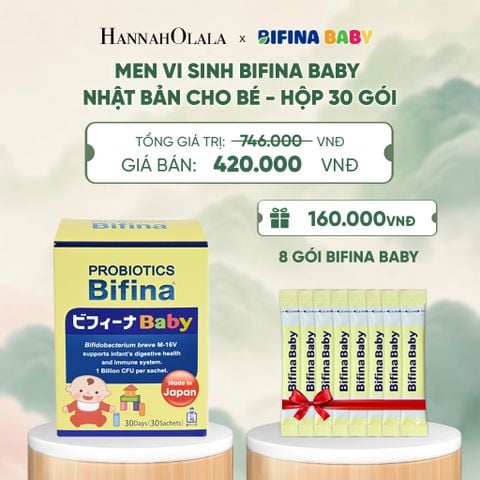  MEN VI SINH BIFINA BABY NHẬT BẢN CHO BÉ HỘP 30 GÓI - DEAL 1 - A828 