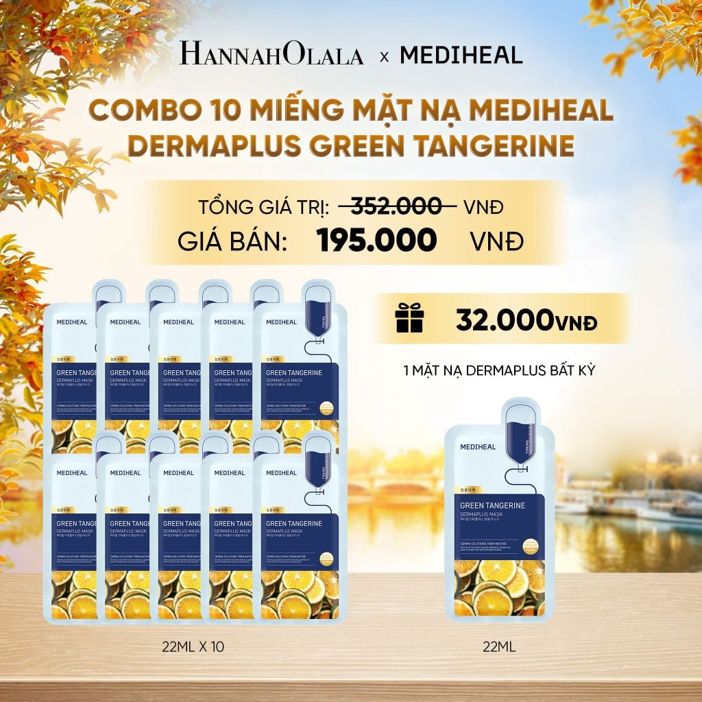  MEDIHEAL MẶT NẠ DERMAPLUS MASK 22ML (COMBO 10 MIẾNG) BẤT KỲ - E44 