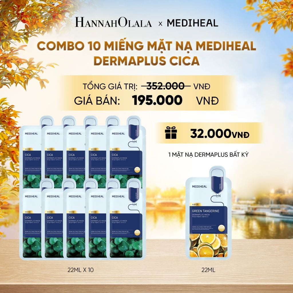  MEDIHEAL MẶT NẠ DERMAPLUS MASK 22ML (COMBO 10 MIẾNG) BẤT KỲ - E44 
