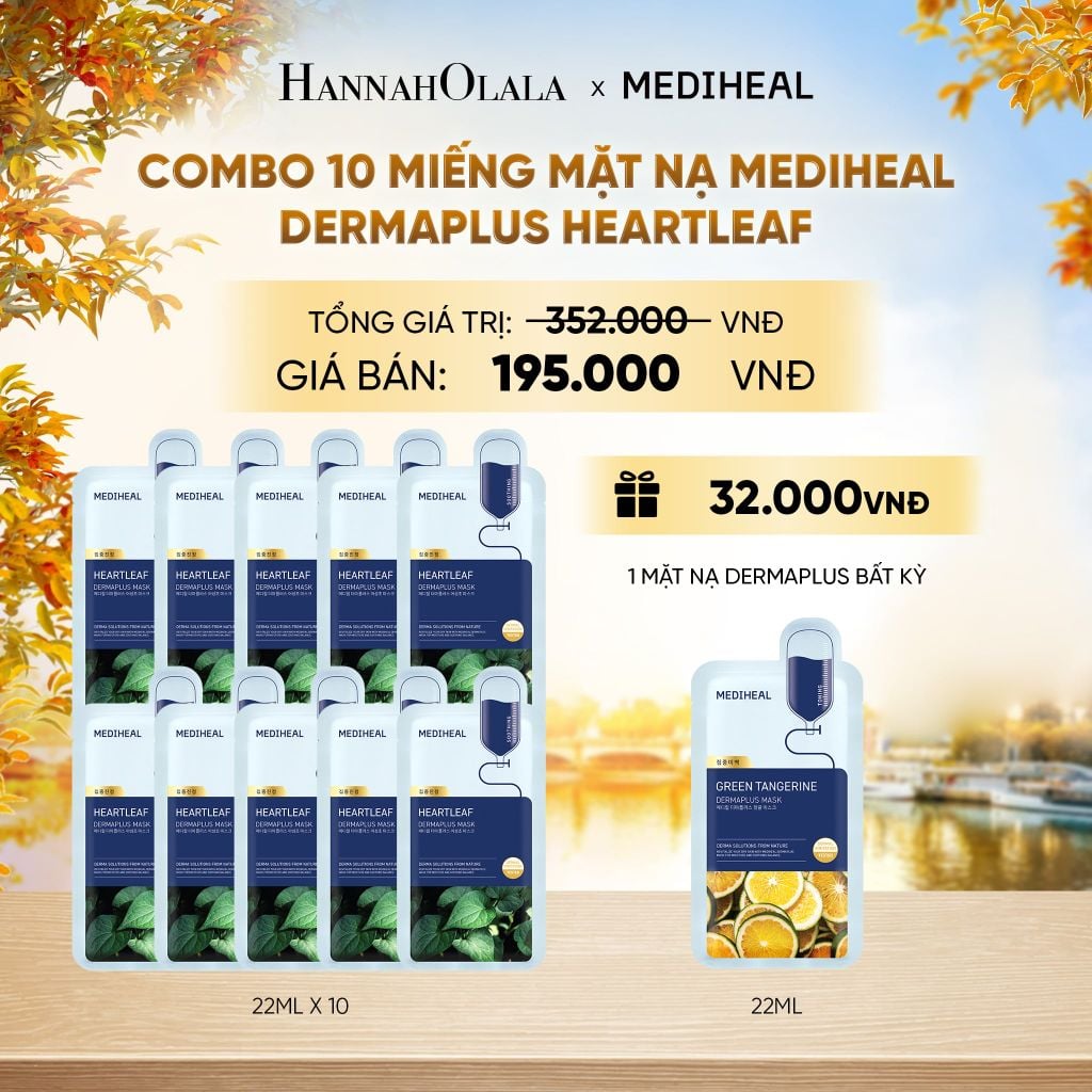  MEDIHEAL MẶT NẠ DERMAPLUS MASK 22ML (COMBO 10 MIẾNG) BẤT KỲ - E44 