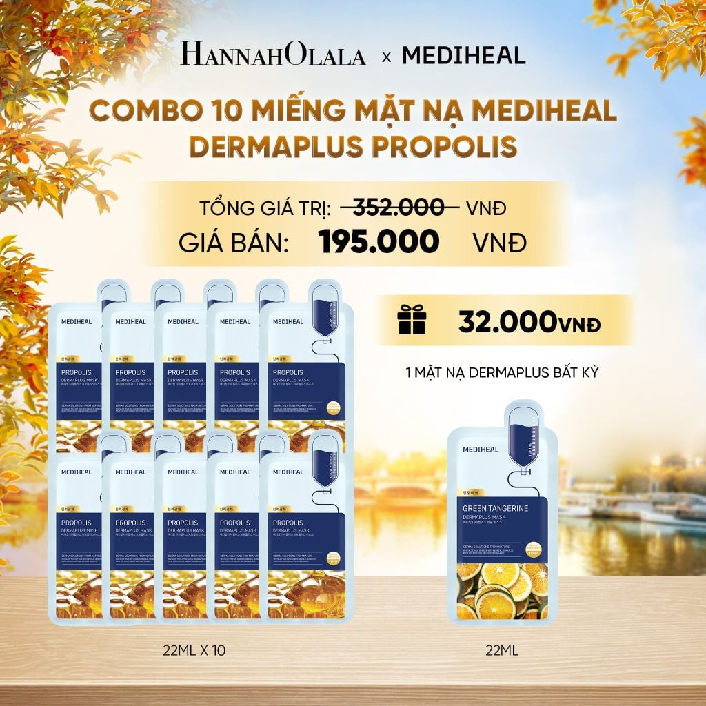  MEDIHEAL MẶT NẠ DERMAPLUS MASK 22ML (COMBO 10 MIẾNG) BẤT KỲ - E44 