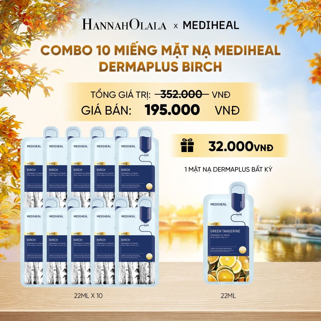  MEDIHEAL MẶT NẠ DERMAPLUS MASK 22ML (COMBO 10 MIẾNG) BẤT KỲ - E44 