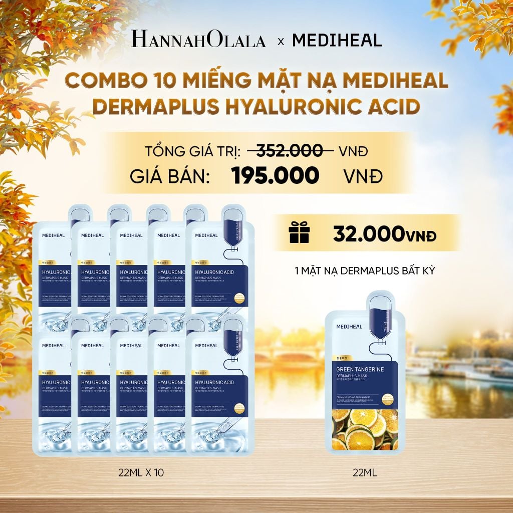  MEDIHEAL MẶT NẠ DERMAPLUS MASK 22ML (COMBO 10 MIẾNG) BẤT KỲ - E44 