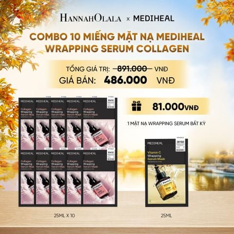  MEDIHEAL MẶT NẠ WRAPPING SERUM MASK 25ML (COMBO 10 MIẾNG) BẤT KỲ - E54 