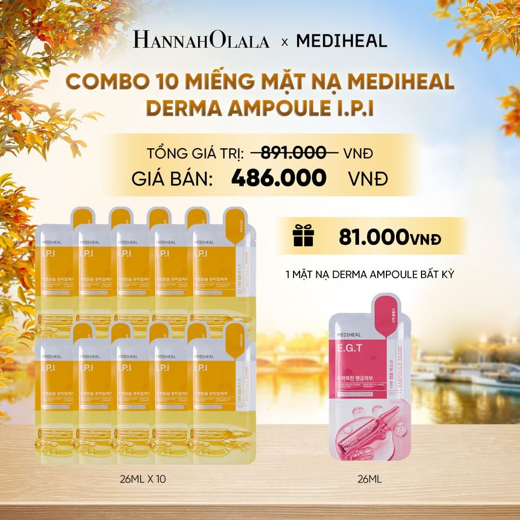  MEDIHEAL MẶT NẠ DERMA AMPOULE MASK 26ML (COMBO 10 MIẾNG) BẤT KỲ - E51 