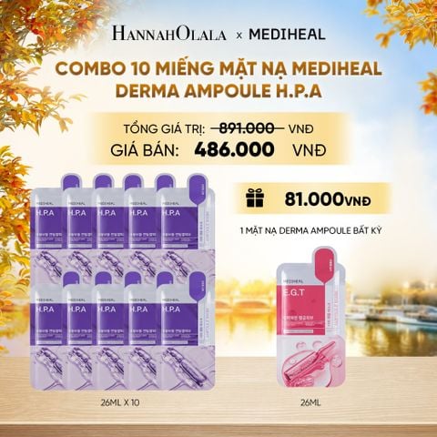  MEDIHEAL MẶT NẠ DERMA AMPOULE MASK 26ML (COMBO 10 MIẾNG) BẤT KỲ - E51 