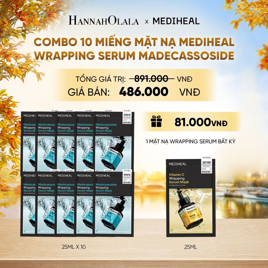  MEDIHEAL MẶT NẠ WRAPPING SERUM MASK 25ML (COMBO 10 MIẾNG) BẤT KỲ - E54 