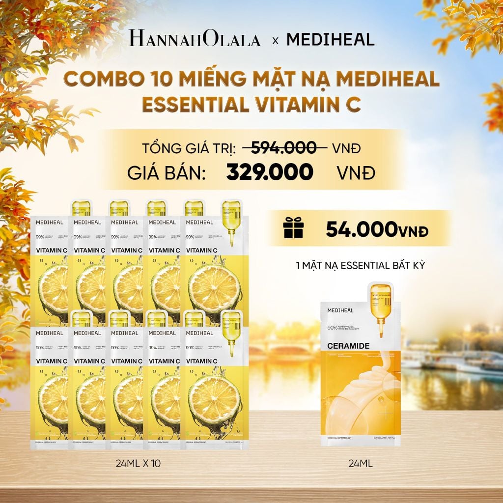  MEDIHEAL MẶT NẠ ESSENTIAL MASK 24ML (COMBO 10 MIẾNG) BẤT KỲ - E59 