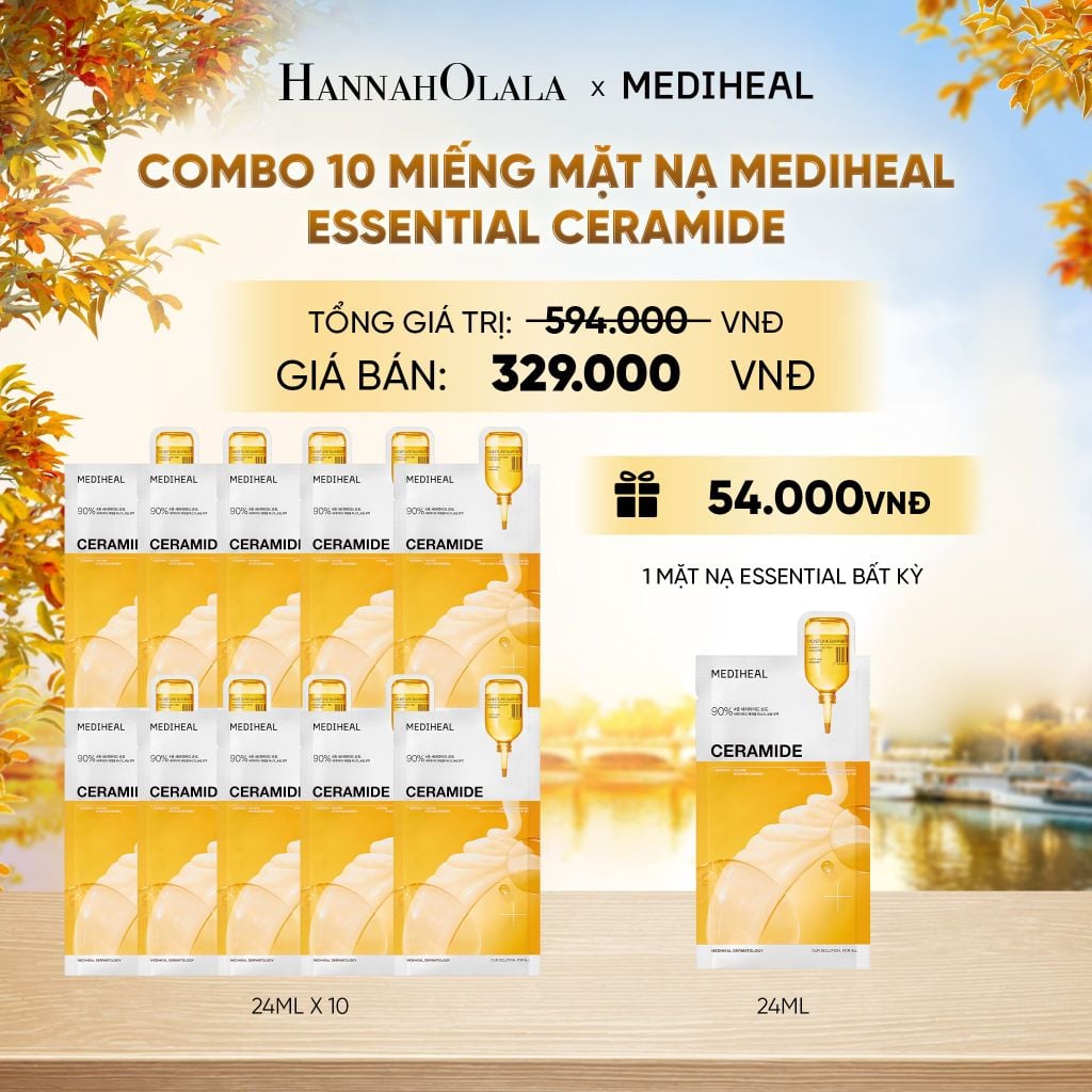  MEDIHEAL MẶT NẠ ESSENTIAL MASK 24ML (COMBO 10 MIẾNG) BẤT KỲ - E59 