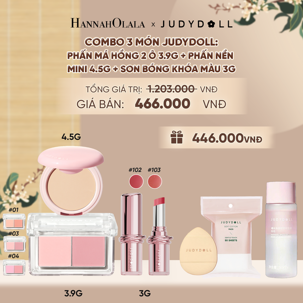  COMBO 3: MÁ HỒNG 2 MÀU + SON BÓNG KHÓA MÀU STAY SHINE + PHẤN NỀN MINI 