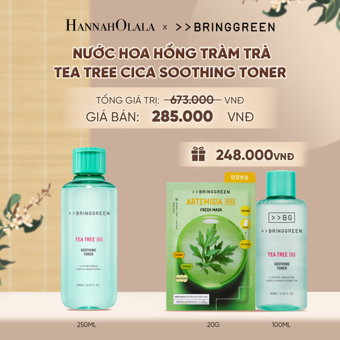  NƯỚC HOA HỒNG TRÀM TRÀ BRING GREEN TEA TREE CICA SOOTHING TONER 250ML - A1642 