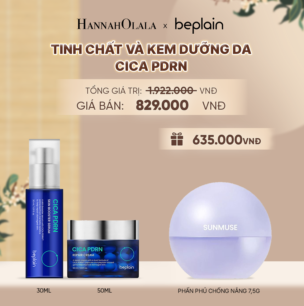  COMBO BEPLAIN KEM DƯỠNG DA CICA PDRN REPAIR CREAM 50ML + BEPLAIN TINH CHẤT CICA PDRN SKIN BOOSTER SERUM 30ML - A274 