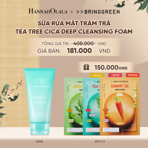  SỮA RỬA MẶT TRÀM TRÀ BRING GREEN TEA TREE CICA DEEP CLEANSING FOAM 120ML - A1638 