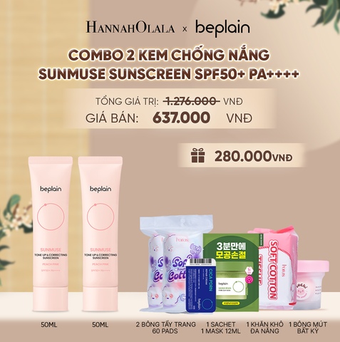  COMBO 2 KCN: BEPLAIN KEM CHỐNG NẮNG SUNMUSE SUNSCREEN 50ML BẤT KỲ - A275 