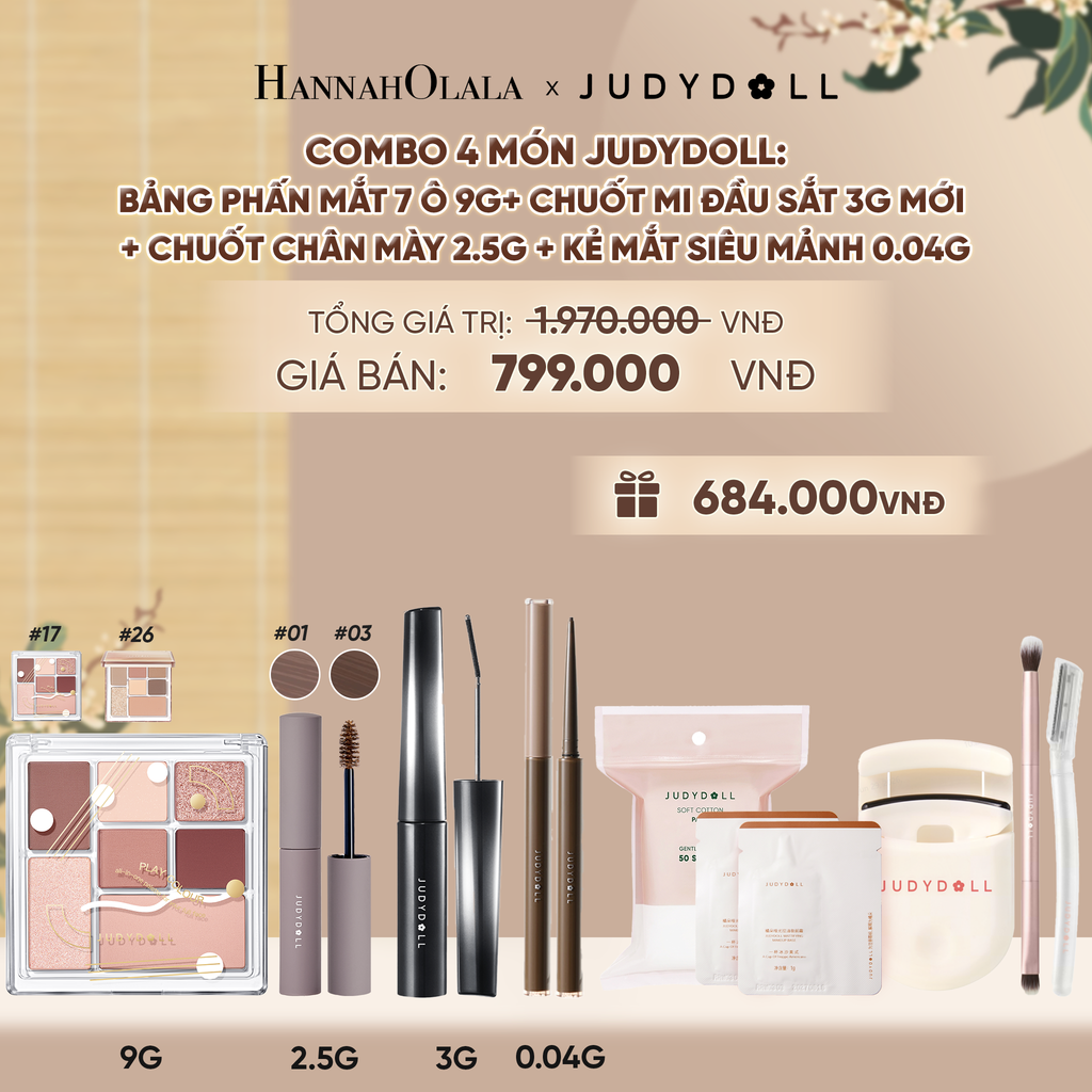  COMBO 4: BẢNG MẮT 7 Ô 9G + CHUỐT MI ĐẦU SẮT 3G + CHUỐT MÀY + KẺ MẮT SIÊU MẢNH - A1436 