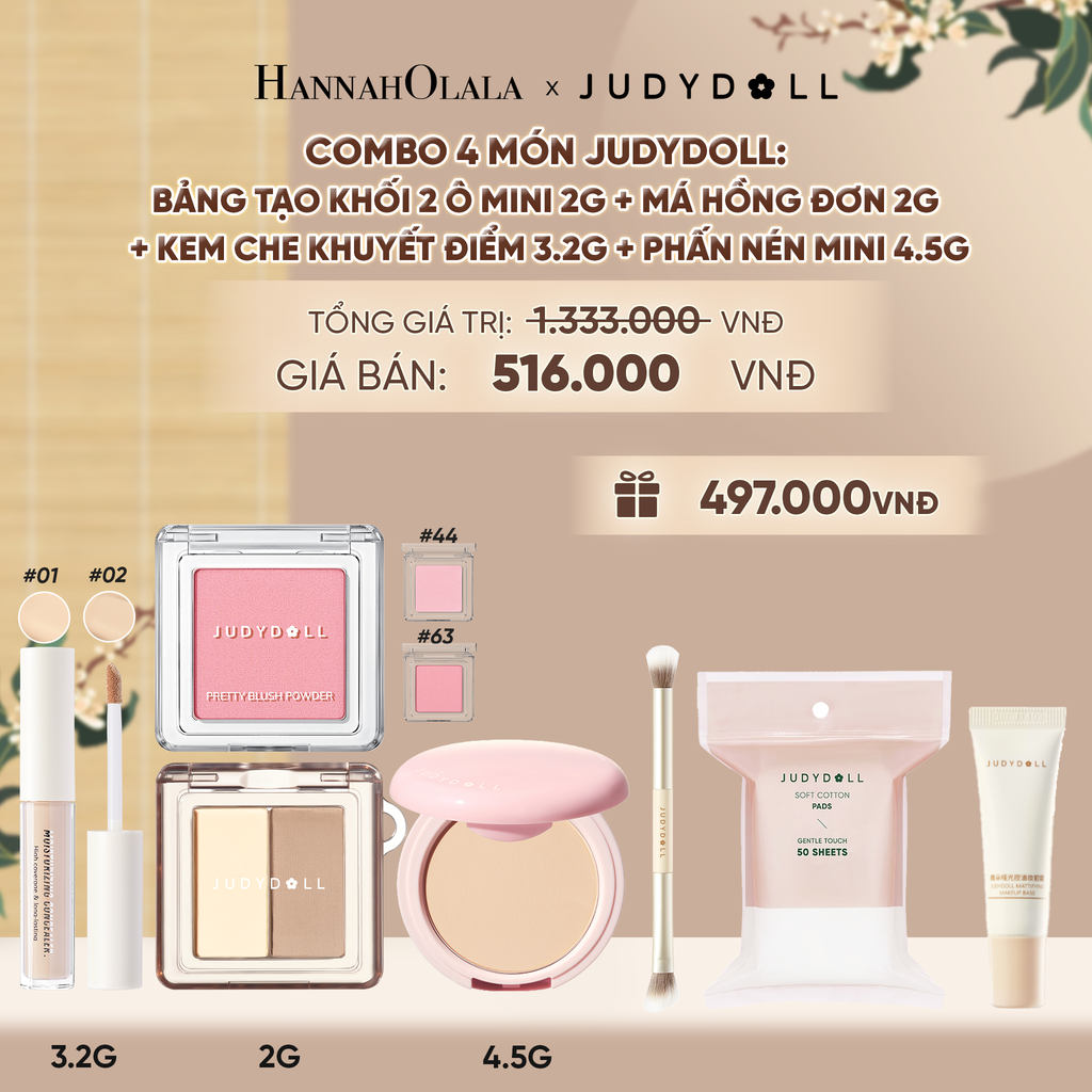 COMBO 4: CHE KHUYẾT ĐIỂM + MÁ HỒNG ĐƠN + BẢNG TẠO KHỐI MINI + PHẤN NÉN MINI - A1440 