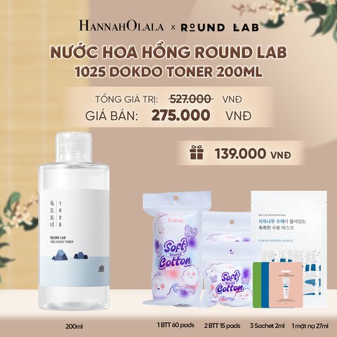 NƯỚC HOA HỒNG ROUND LAB 1025 DOKDO TONER 200ML BỔ SUNG ĐỘ ẨM LÀM DỊU DA - A1091 