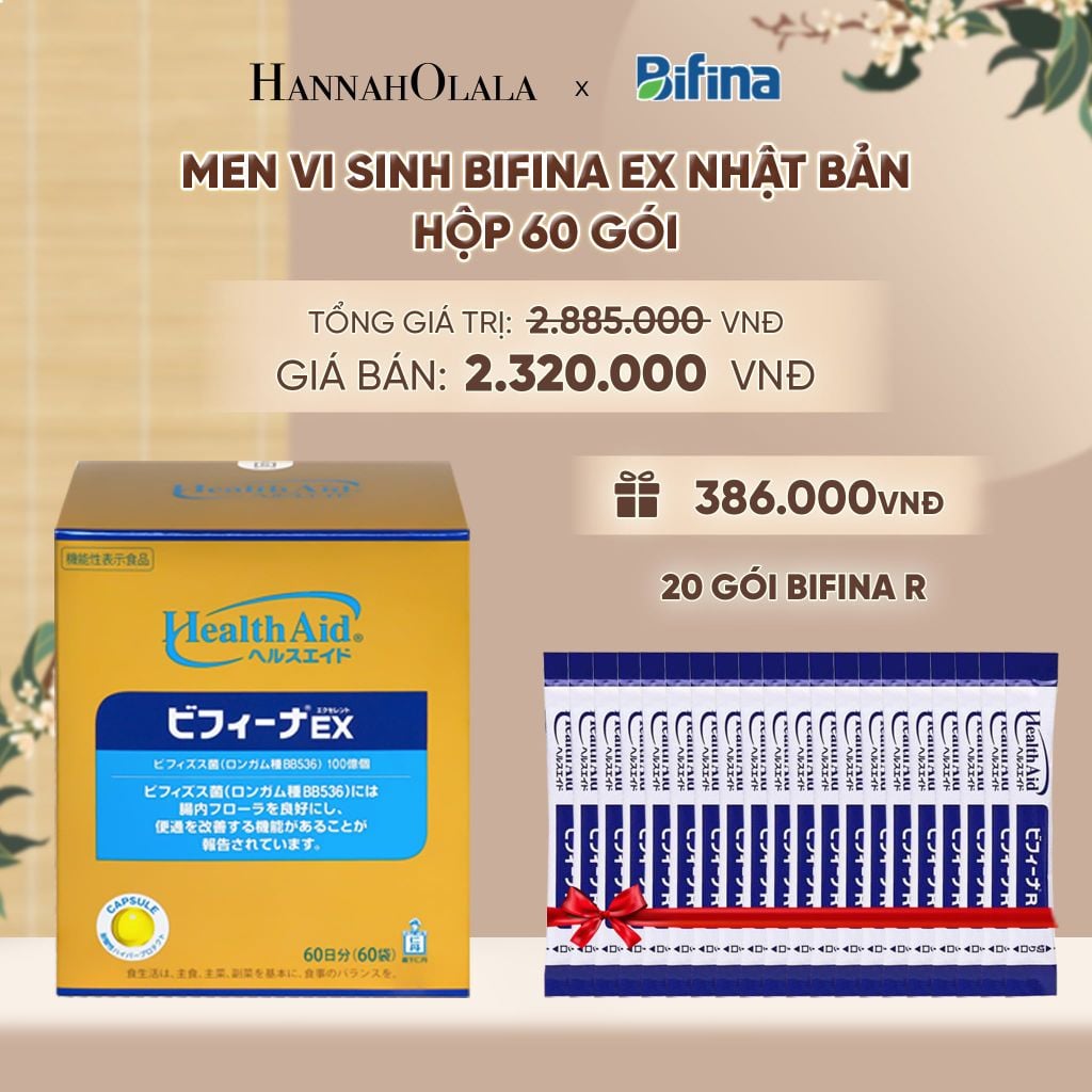  MEN VI SINH BIFINA EX HỘP 60 GÓI - DEAL 3 - A500 