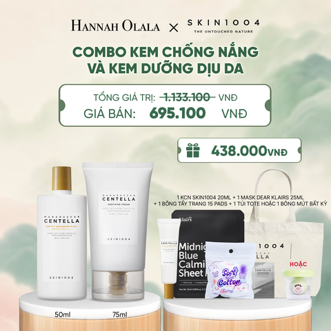 COMBO 01 PCS SKIN1004 KEM DƯỠNG MADAGASCAR CENTELLA SOOTHING CREAM 75ML + 01 PCS SKIN1004 KEM CHỐNG NẮNG MADAGASCAR CENTELLA AIR-FIT SUNCREAM PLUS 50ML - A1508 