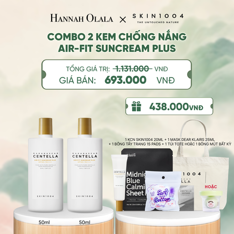  COMBO 02 PCS SKIN1004 KEM CHỐNG NẮNG MADAGASCAR CENTELLA AIR-FIT SUNCREAM PLUS 50ML - A1506 