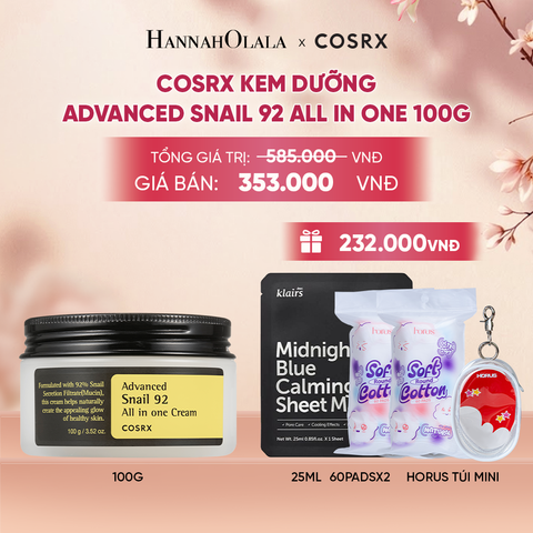  COSRX KEM DƯỠNG ADVANCED SNAIL 92 ALL IN ONE CREAM 100G - A660 