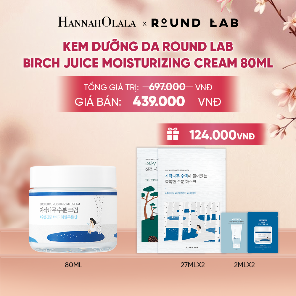  KEM DƯỠNG DA ROUND LAB BIRCH JUICE MOISTURIZING CREAM 80ML DƯỠNG ẨM CẢI THIỆN ĐỘ ĐÀN HỒI DA - A536 