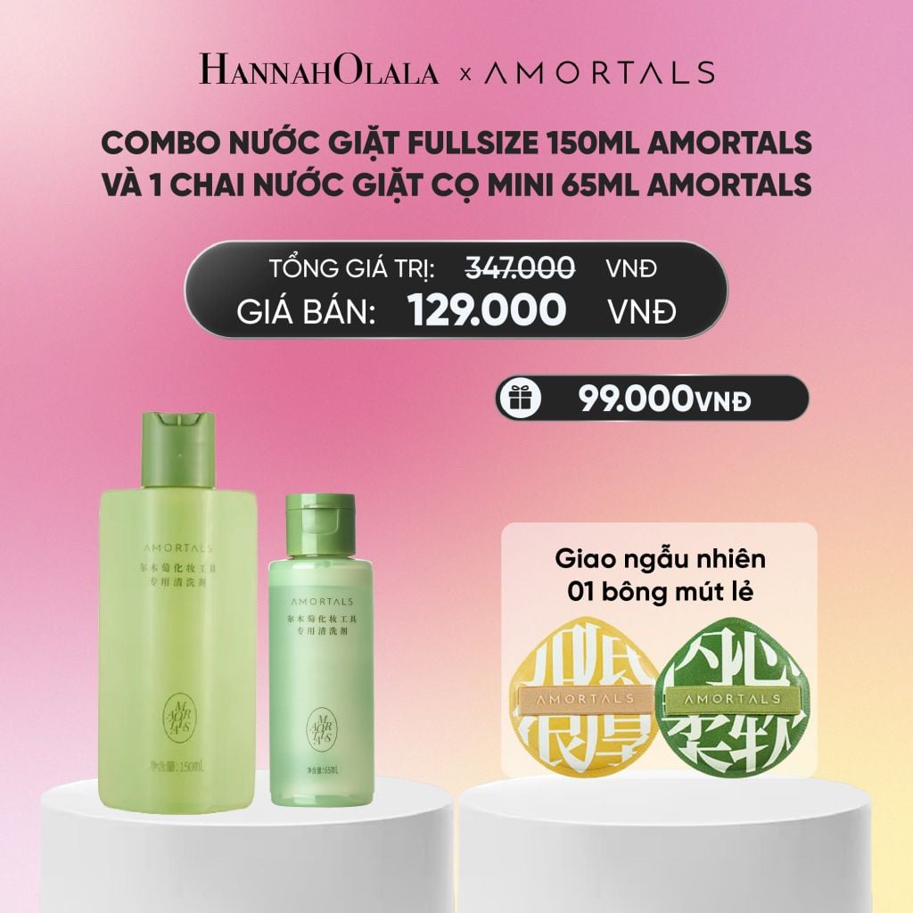  COMBO NƯỚC GIẶT FULLSIZE 150ML AMORTALS VÀ 1 CHAI NƯỚC GIẶT CỌ MINI 65ML AMORTALS_A2365 