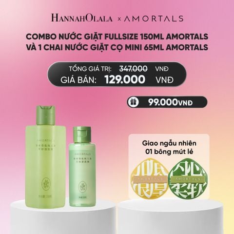  COMBO NƯỚC GIẶT FULLSIZE 150ML AMORTALS VÀ 1 CHAI NƯỚC GIẶT CỌ MINI 65ML AMORTALS_A2365 