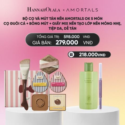  BỘ CỌ VÀ MÚT TÁN NỀN AMORTALS OK 5 MÓN – CỌ ĐUÔI CÁ + BÔNG MÚT + GIẤY MIX NỀN TẠO LỚP NỀN MỎNG NHẸ, TIỆP DA, DỄ TÁN_A2370 