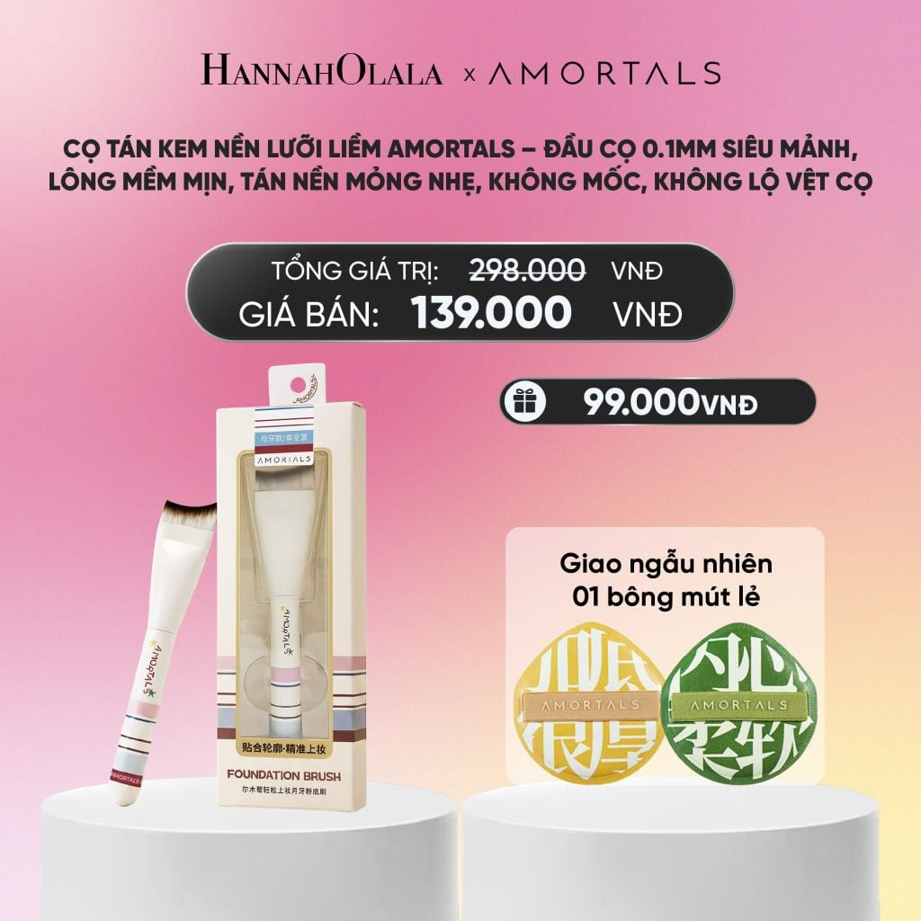  CỌ TÁN KEM NỀN LƯỠI LIỀM AMORTALS – ĐẦU CỌ 0.1MM SIÊU MẢNH, LÔNG MỀM MỊN, TÁN NỀN MỎNG NHẸ, KHÔNG MỐC, KHÔNG LỘ VỆT CỌ_A2371 